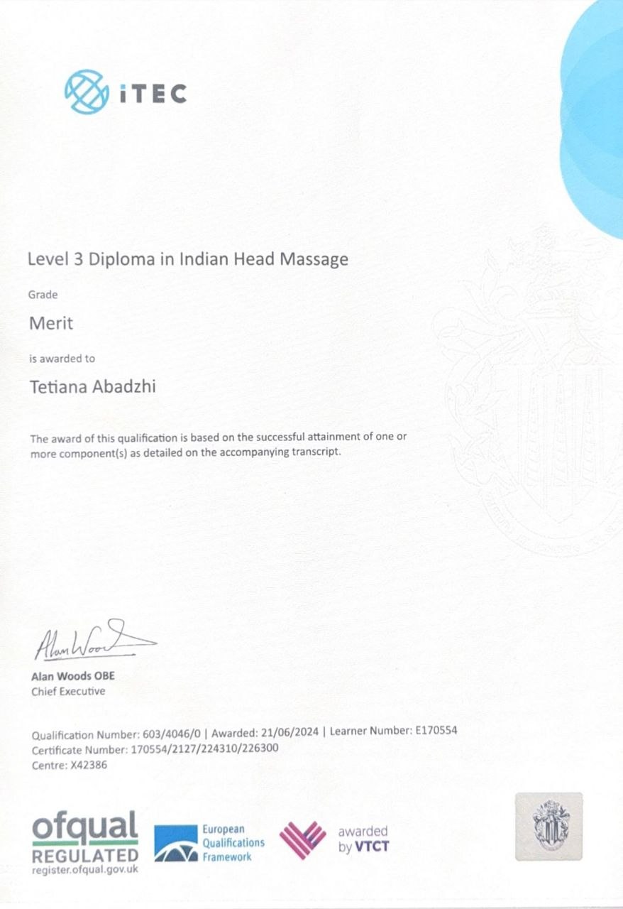 Level 3 Diploma in Indian Head Massage